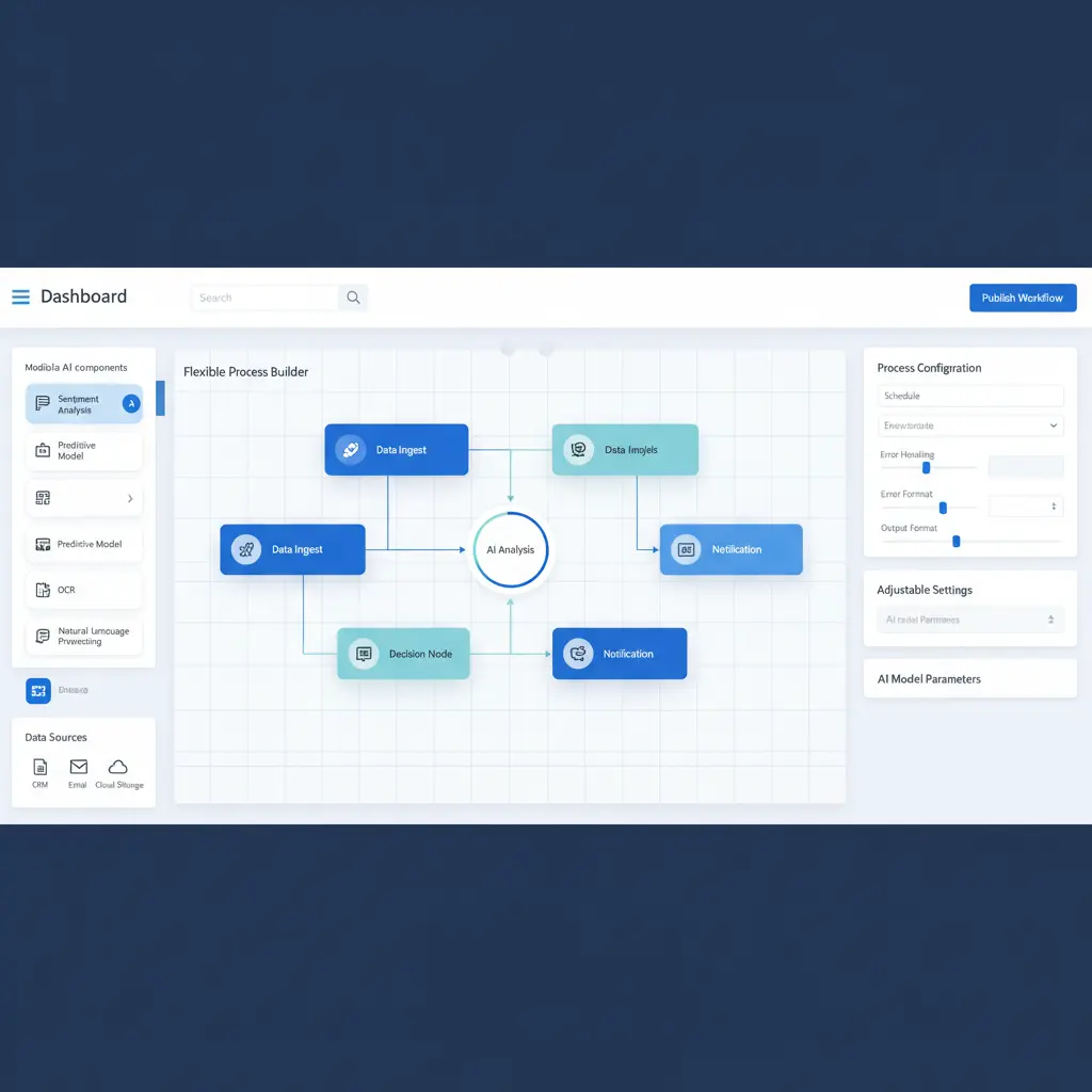 Flexibles WorkflowAutomatisierungsDashboard Mit Anpassbaren KiKomponenten Und DragAndDropInterface